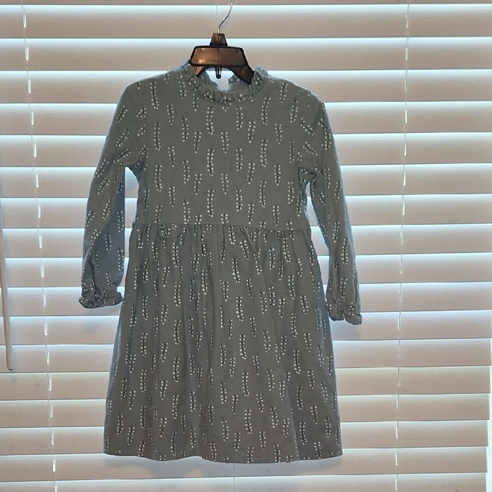 (3 ITEMS FOR $15)Sage Green Long Sleeve Dress with Floral Pattern